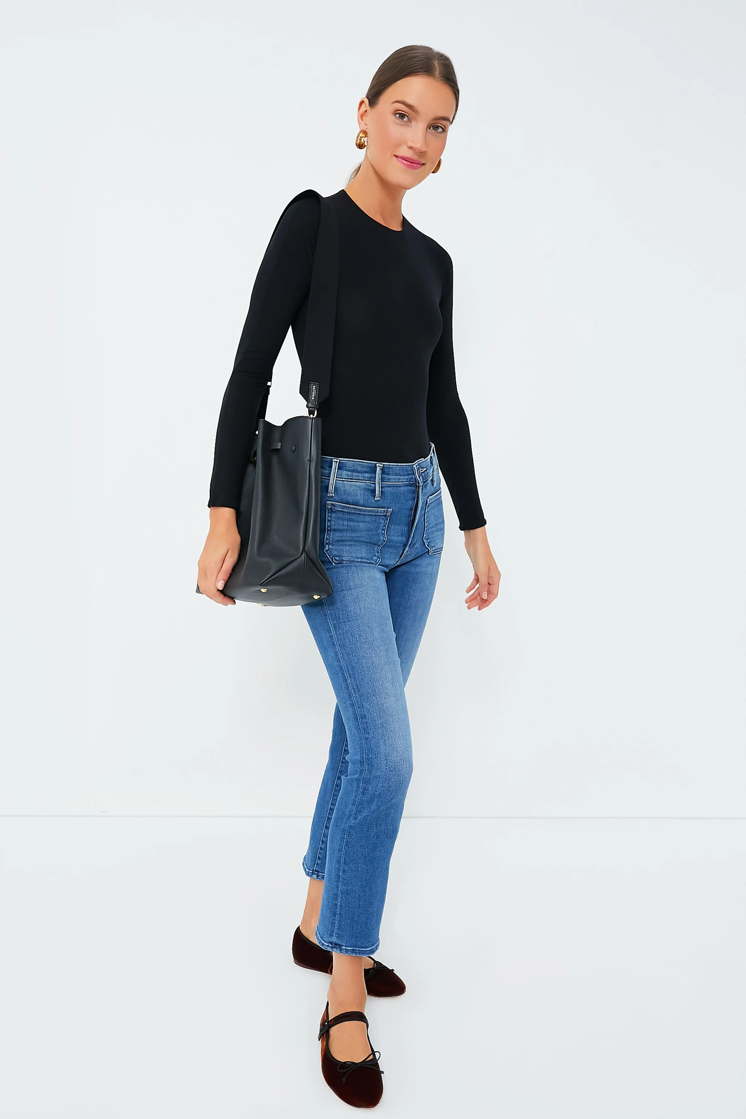 Black The Round Neck Bodysuit sold by Tuckernuck product image thumbnail 2