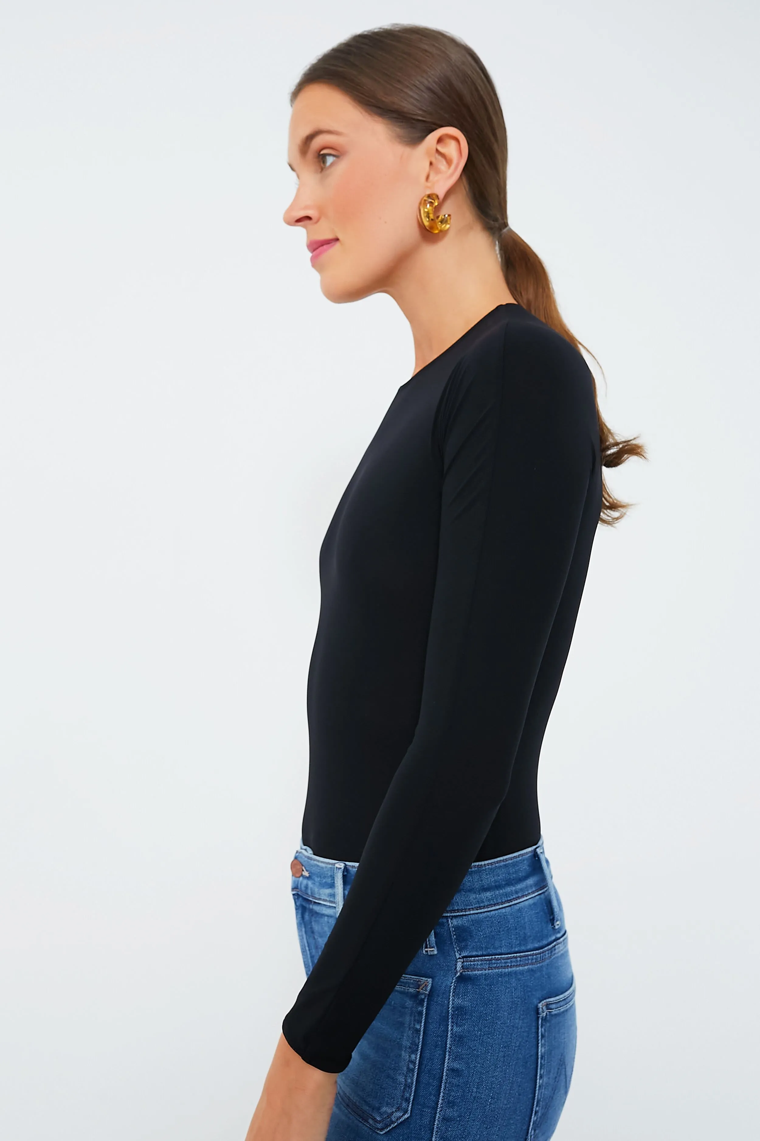 Black The Round Neck Bodysuit sold by Tuckernuck product image thumbnail 3