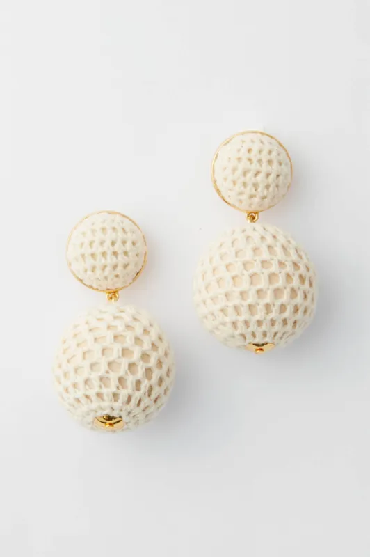 Cream Netting Lantern Earrings sold by Tuckernuck