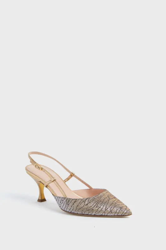 Multi Gold Ocean Lurex Jocelyn Heels sold by Tuckernuck