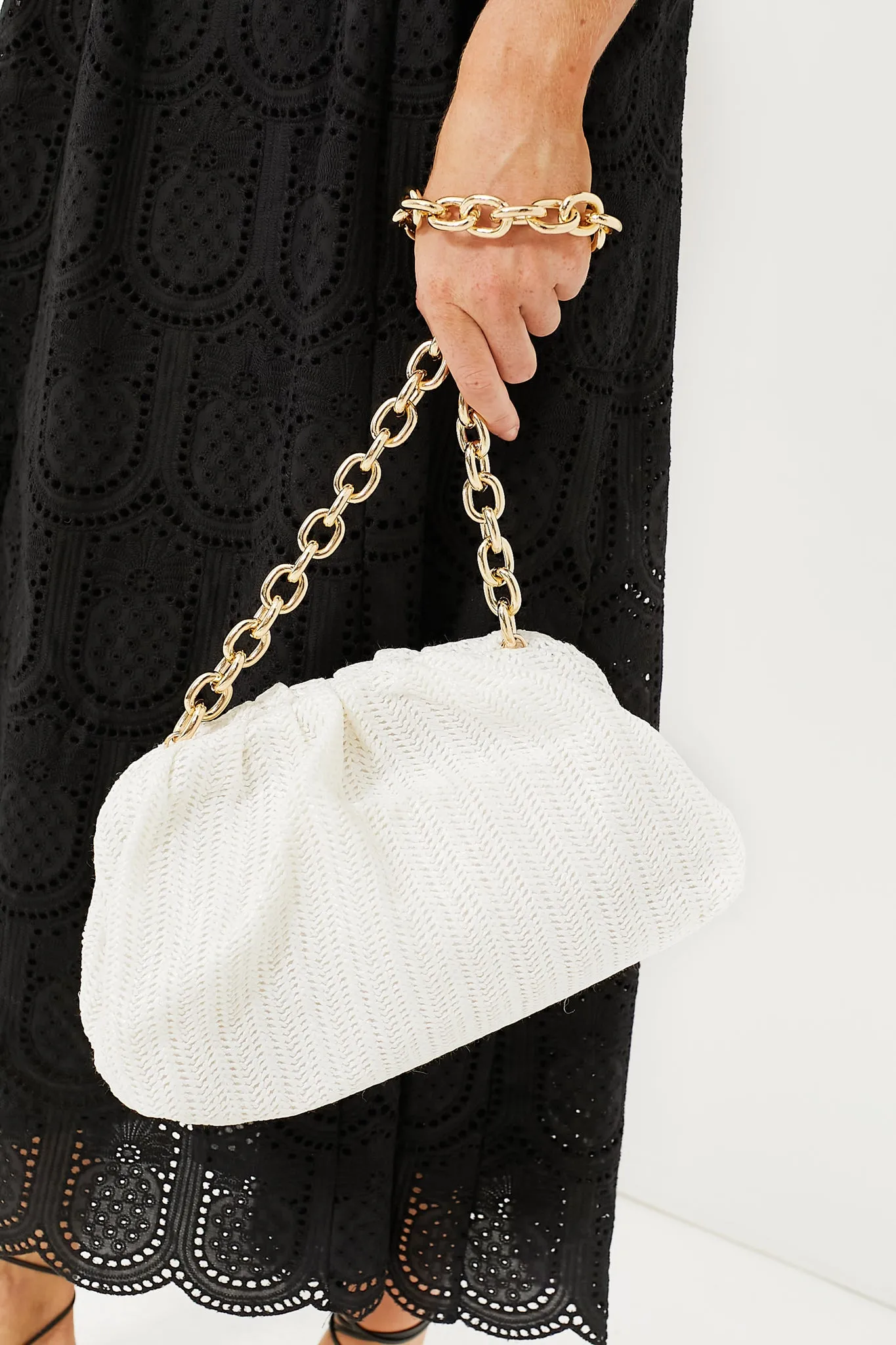 White Raffia Slouchy Clutch sold by Tuckernuck product image thumbnail 5