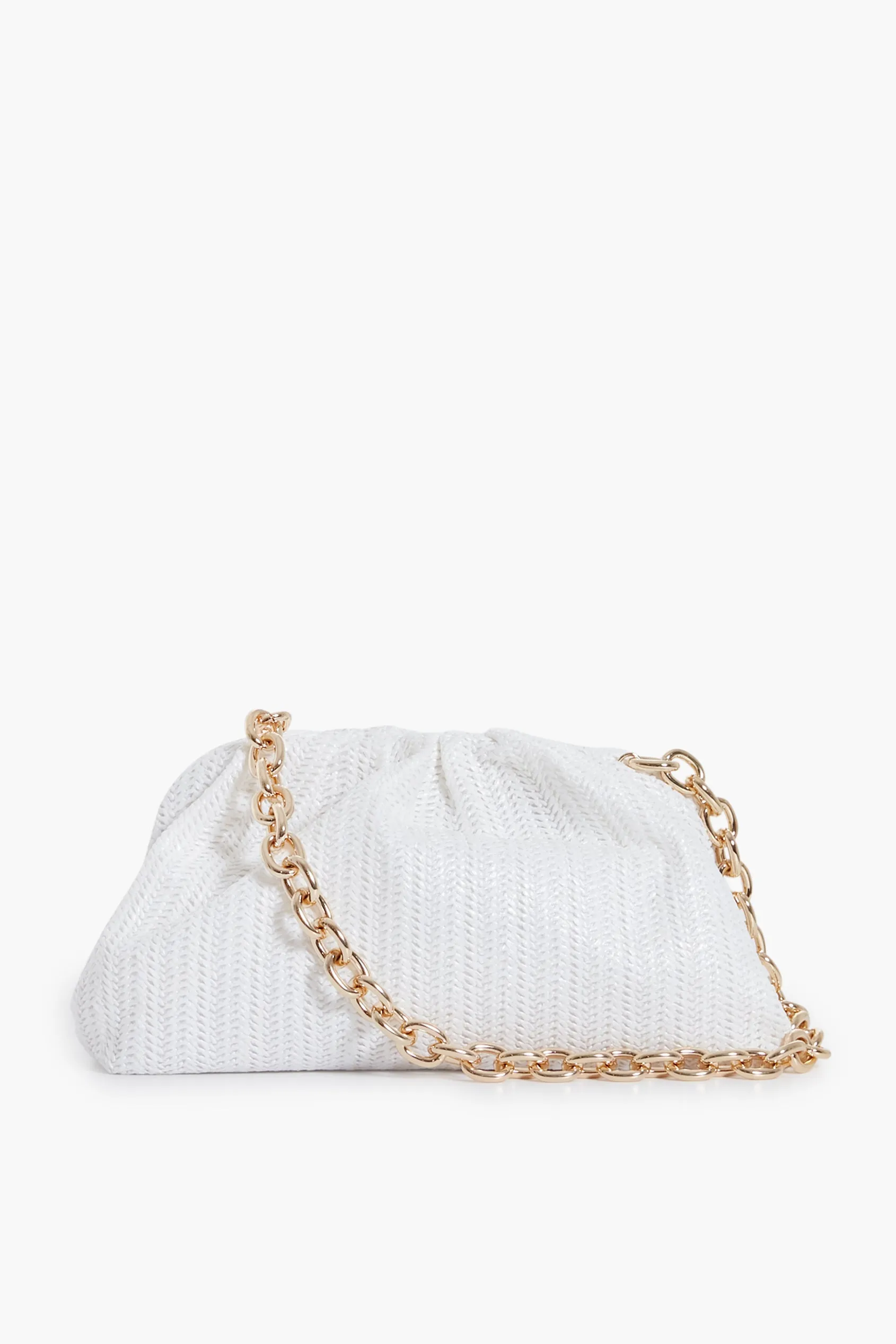 White Raffia Slouchy Clutch sold by Tuckernuck