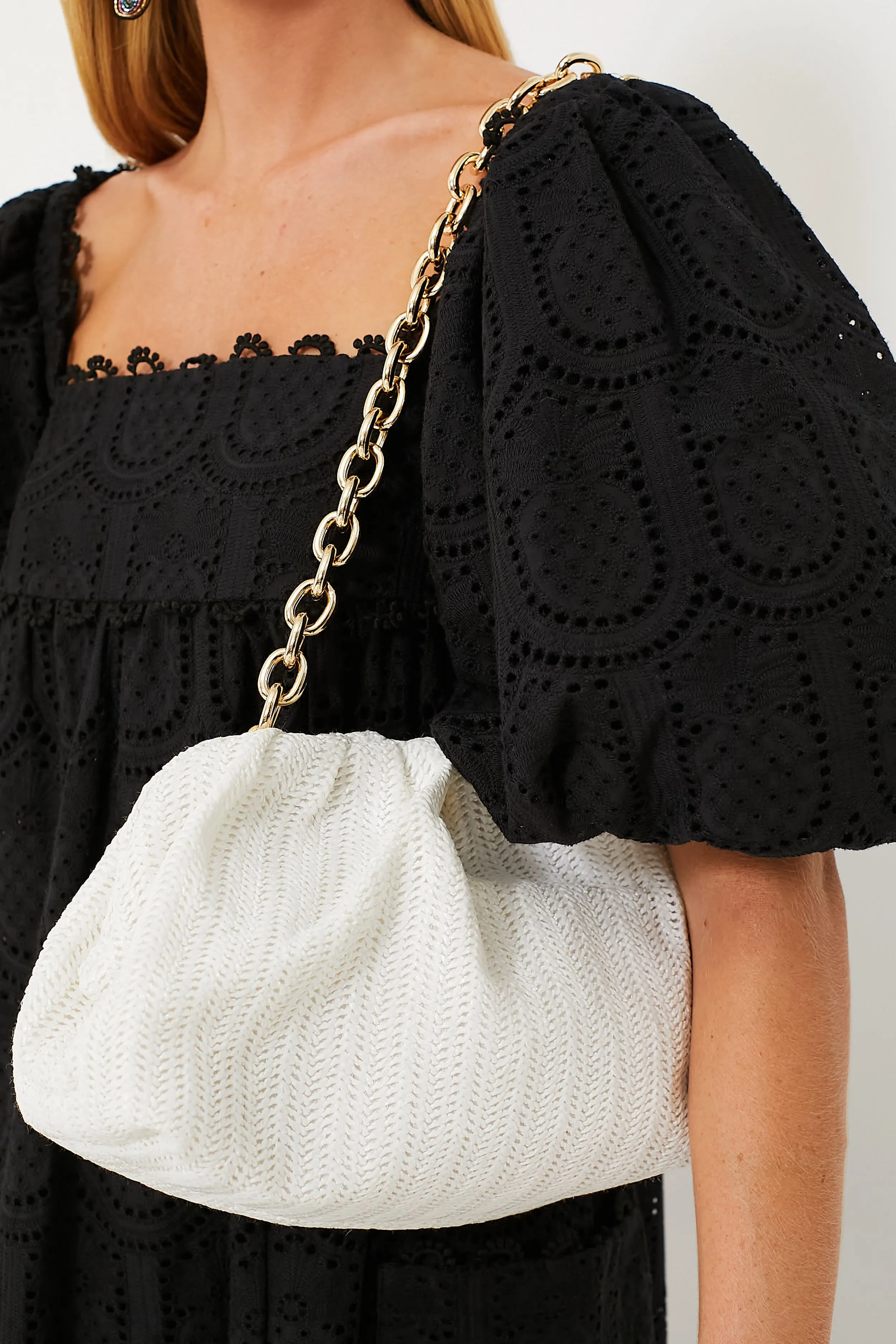 White Raffia Slouchy Clutch sold by Tuckernuck product image thumbnail 4