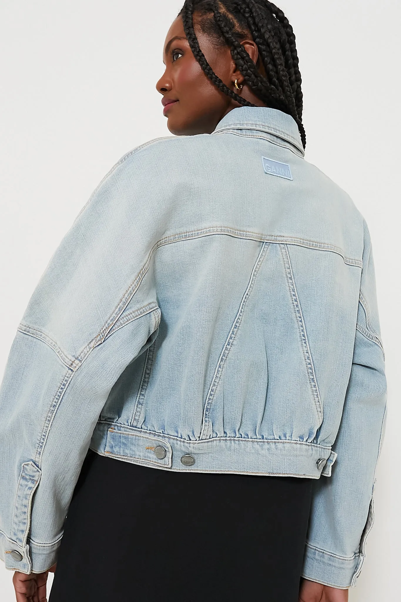 Tint Blue Denim Bomber Jacket sold by Tuckernuck product image thumbnail 4