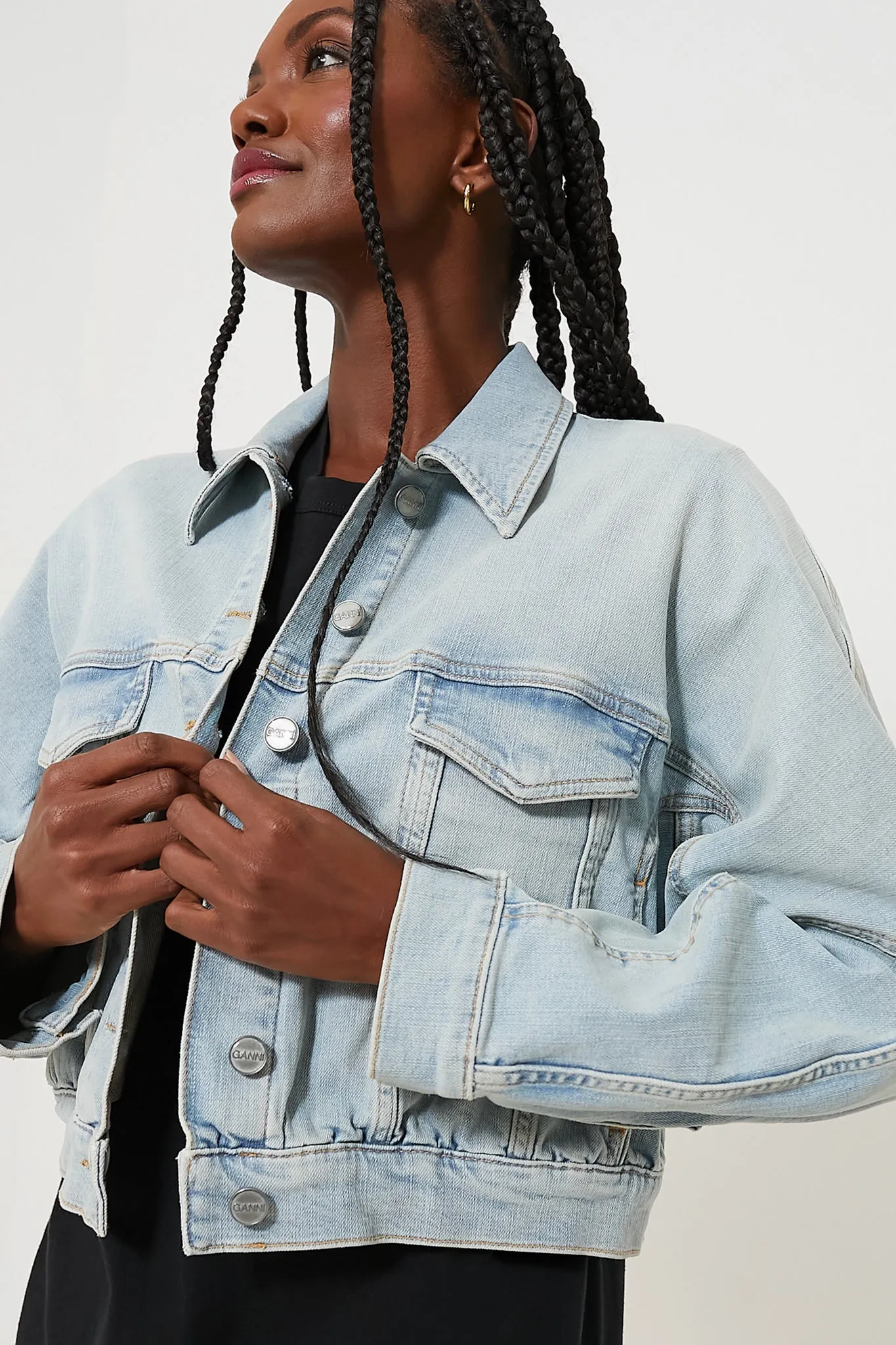 Tint Blue Denim Bomber Jacket sold by Tuckernuck
