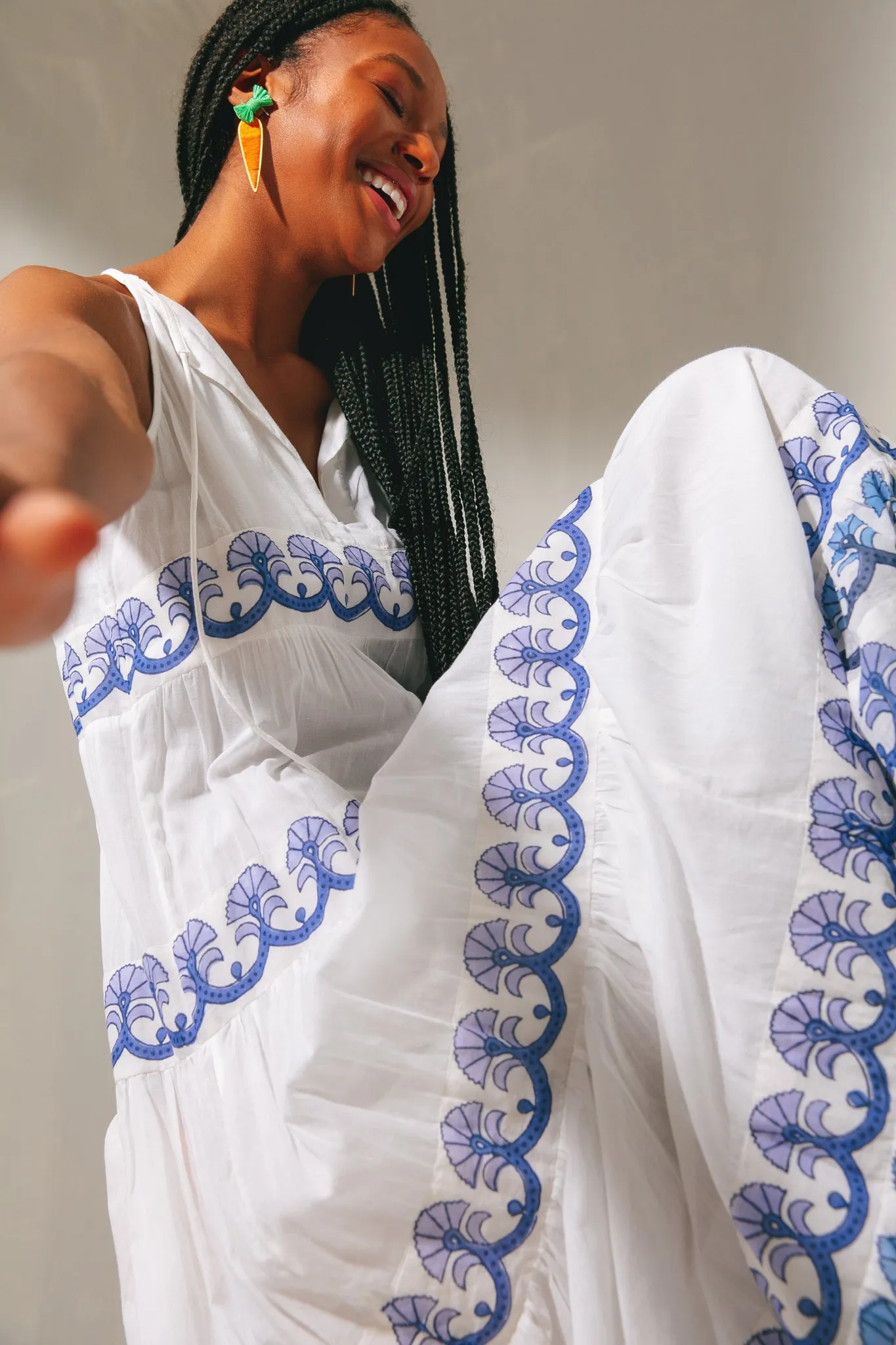 Holland Blue Long Tiered Tassel Dress sold by Tuckernuck product image thumbnail 3