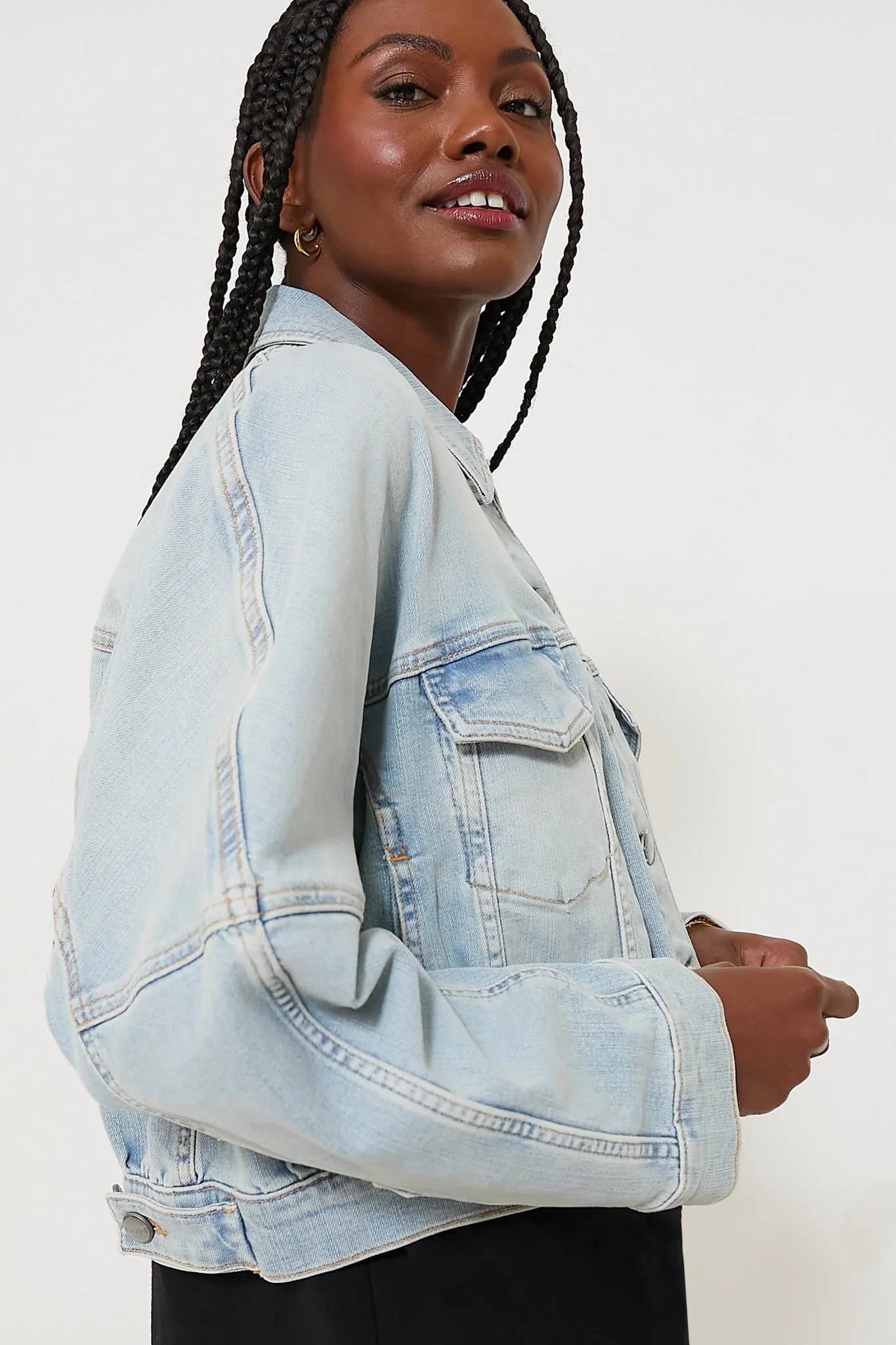 Tint Blue Denim Bomber Jacket sold by Tuckernuck product image thumbnail 3