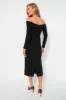Black Off the Shoulder Alva Dress sold by Tuckernuck