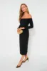 Black Off the Shoulder Alva Dress sold by Tuckernuck