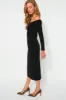 Black Off the Shoulder Alva Dress sold by Tuckernuck