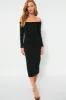 Black Off the Shoulder Alva Dress sold by Tuckernuck