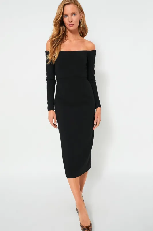 Black Off the Shoulder Alva Dress sold by Tuckernuck