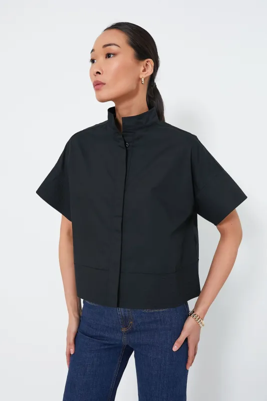 Black Trapunto Stitch Sofia Shirt sold by Tuckernuck