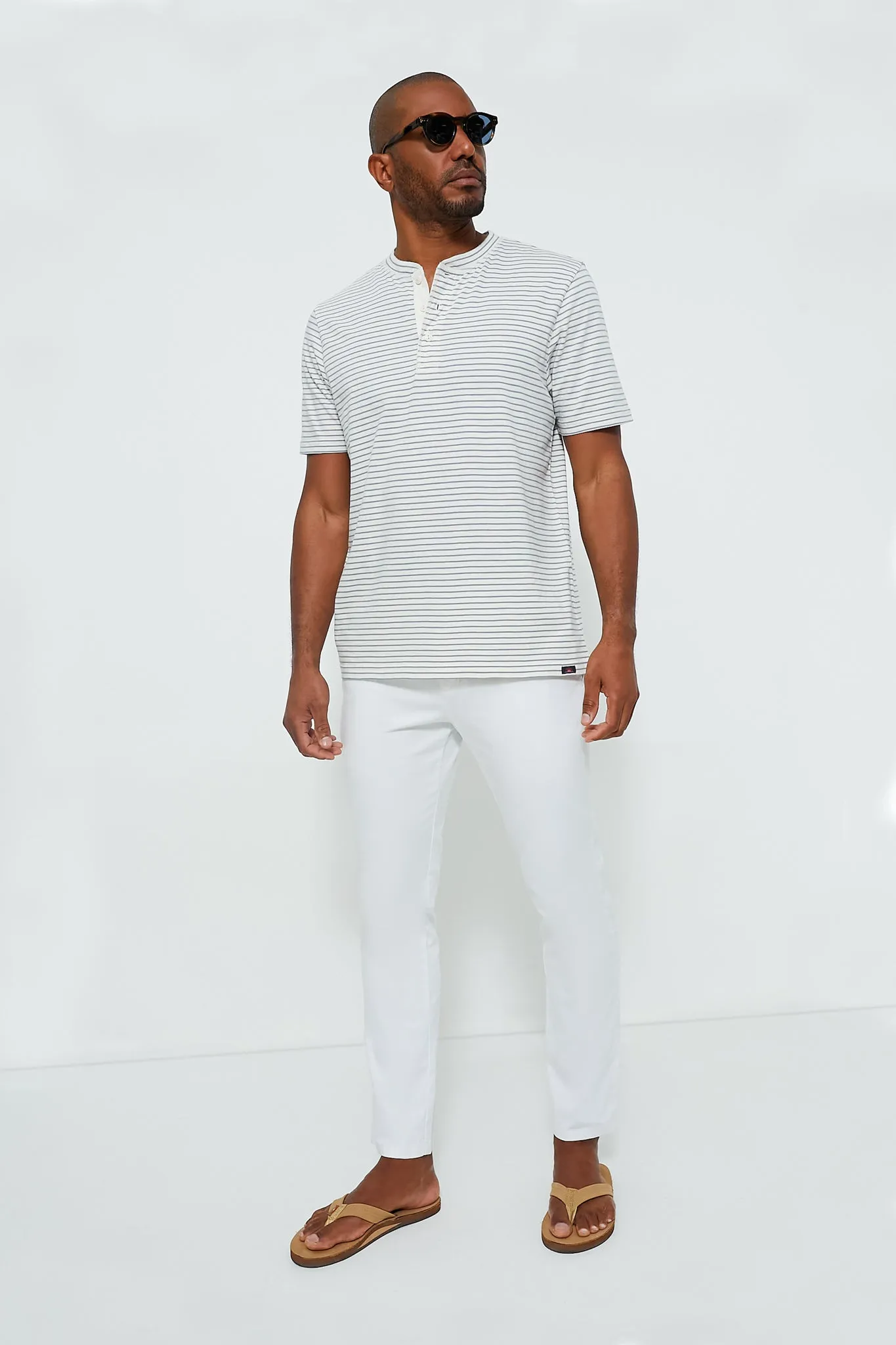 Shell Flint Stripe Short Sleeve Sunwashed Henley sold by Tuckernuck product image thumbnail 3