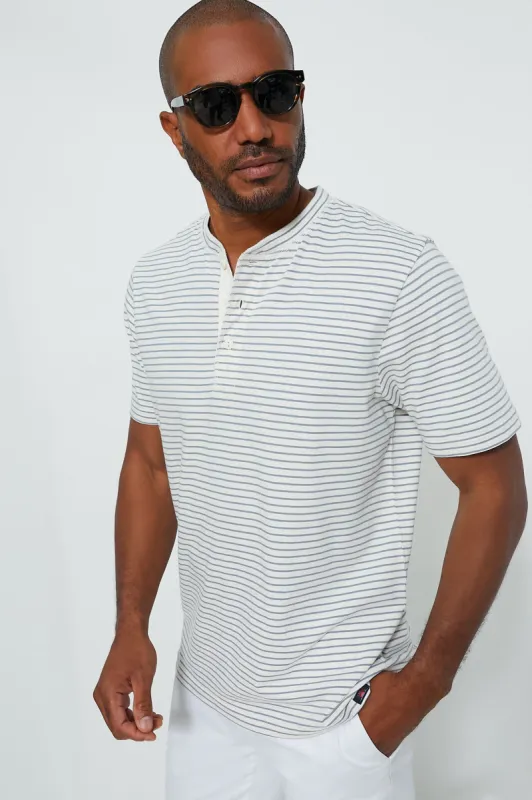 Shell Flint Stripe Short Sleeve Sunwashed Henley sold by Tuckernuck