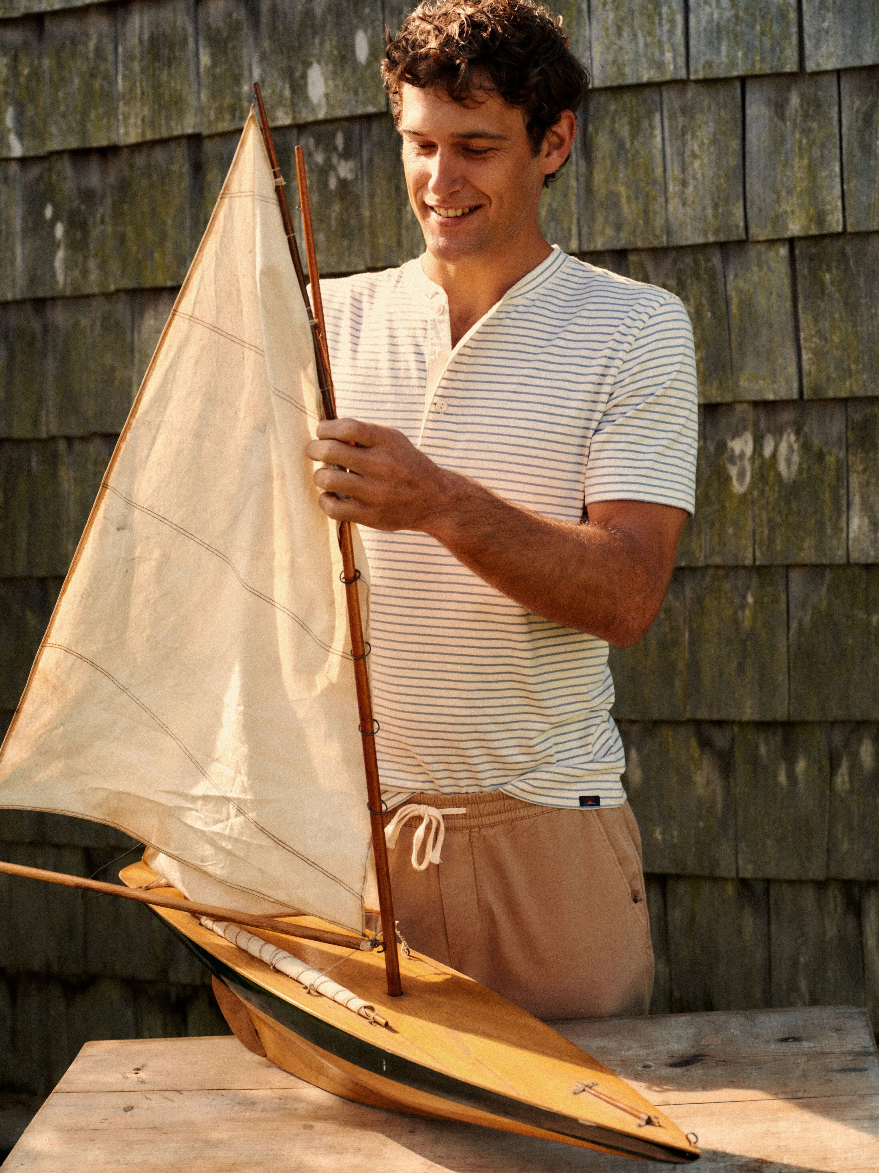 Shell Flint Stripe Short Sleeve Sunwashed Henley sold by Tuckernuck product image thumbnail 2
