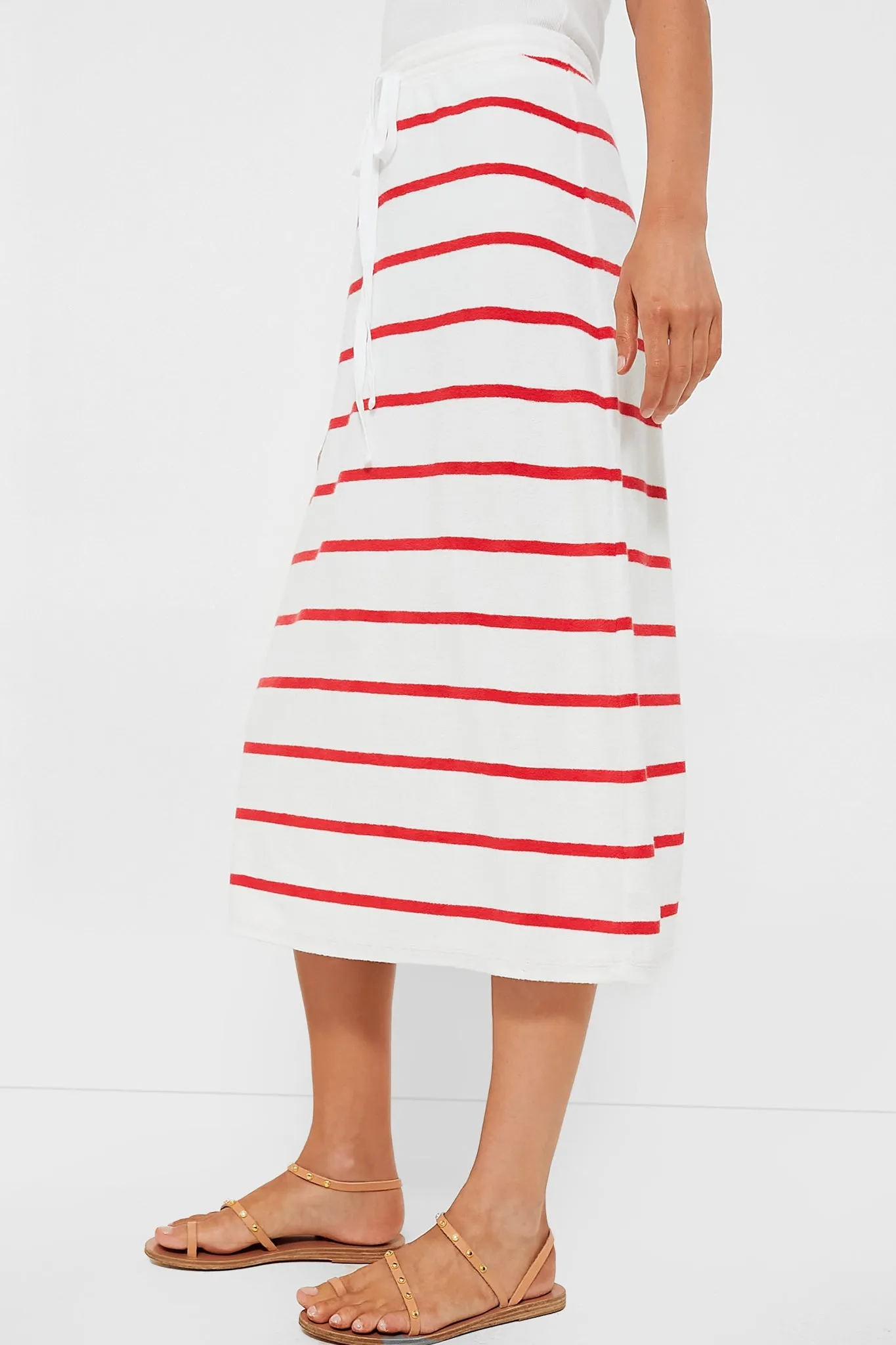 White and Flame Stripe Terry Towel Skirt sold by Tuckernuck product image thumbnail 3