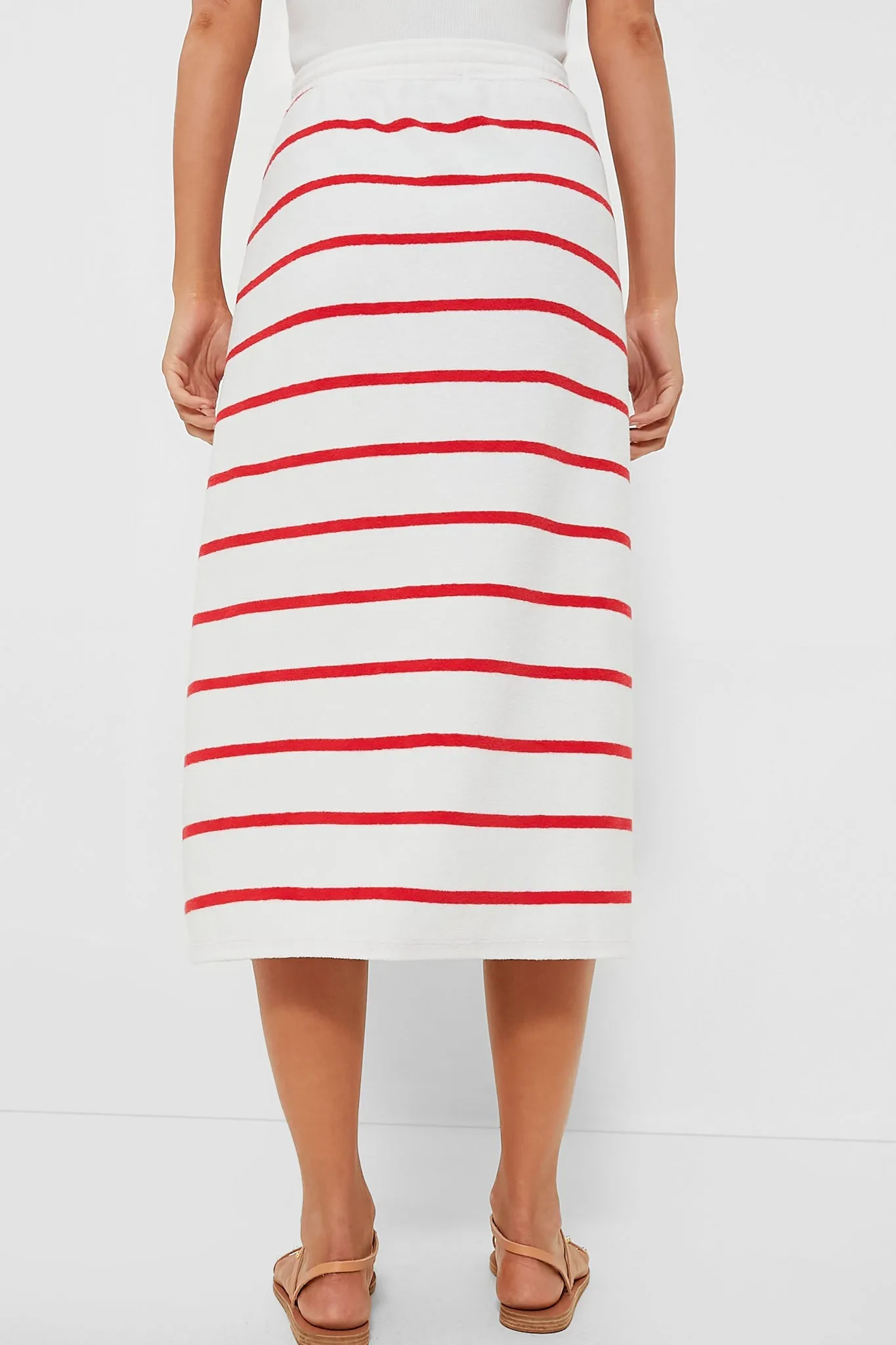 White and Flame Stripe Terry Towel Skirt sold by Tuckernuck product image thumbnail 4