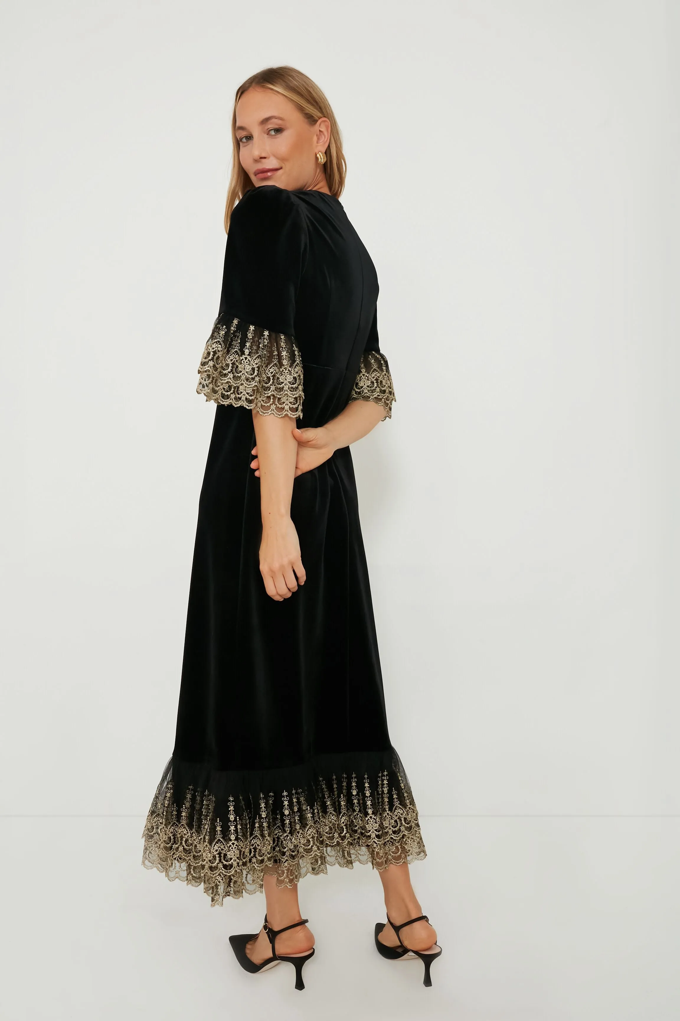 Black Velvet Lillith Dress sold by Tuckernuck product image thumbnail 4