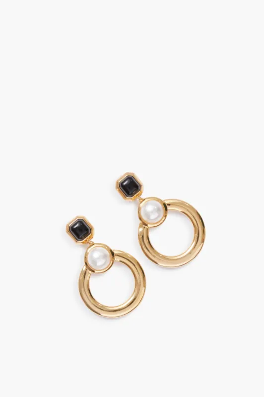 Bezel Pearl Hoop Earrings sold by Tuckernuck