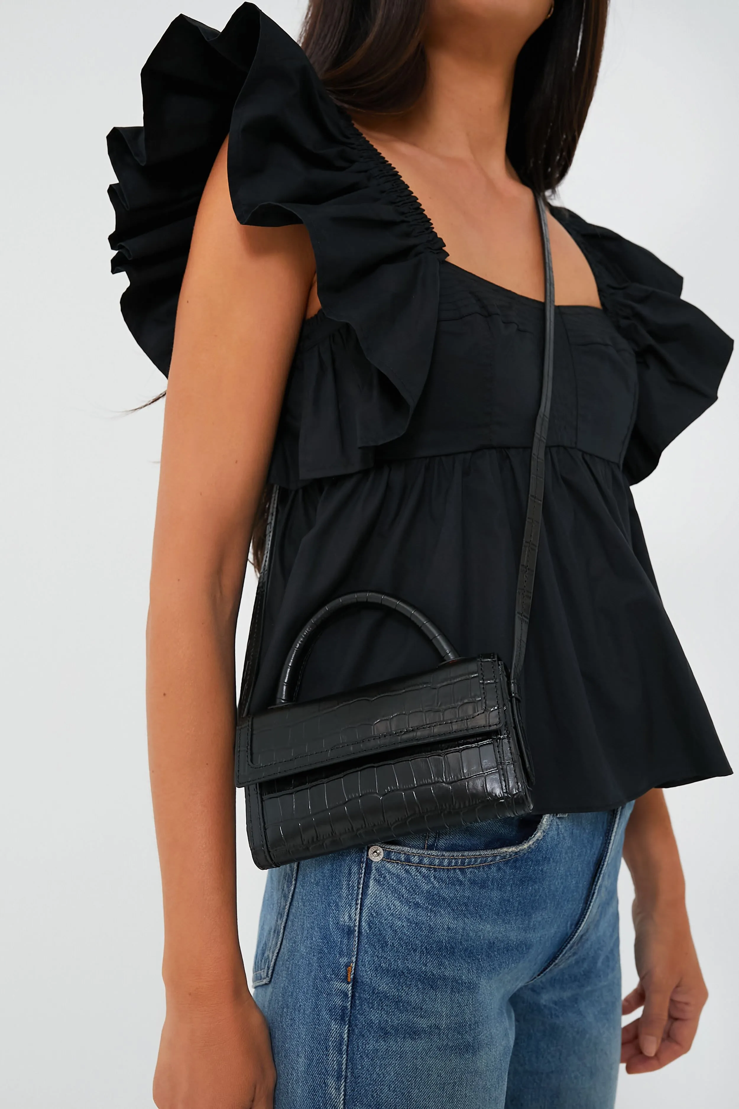 Exclusive Black Croc Phone Crossbody sold by Tuckernuck product image thumbnail 2