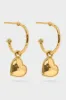 Gold Love Hoop Earrings with Heart Charm sold by Tuckernuck