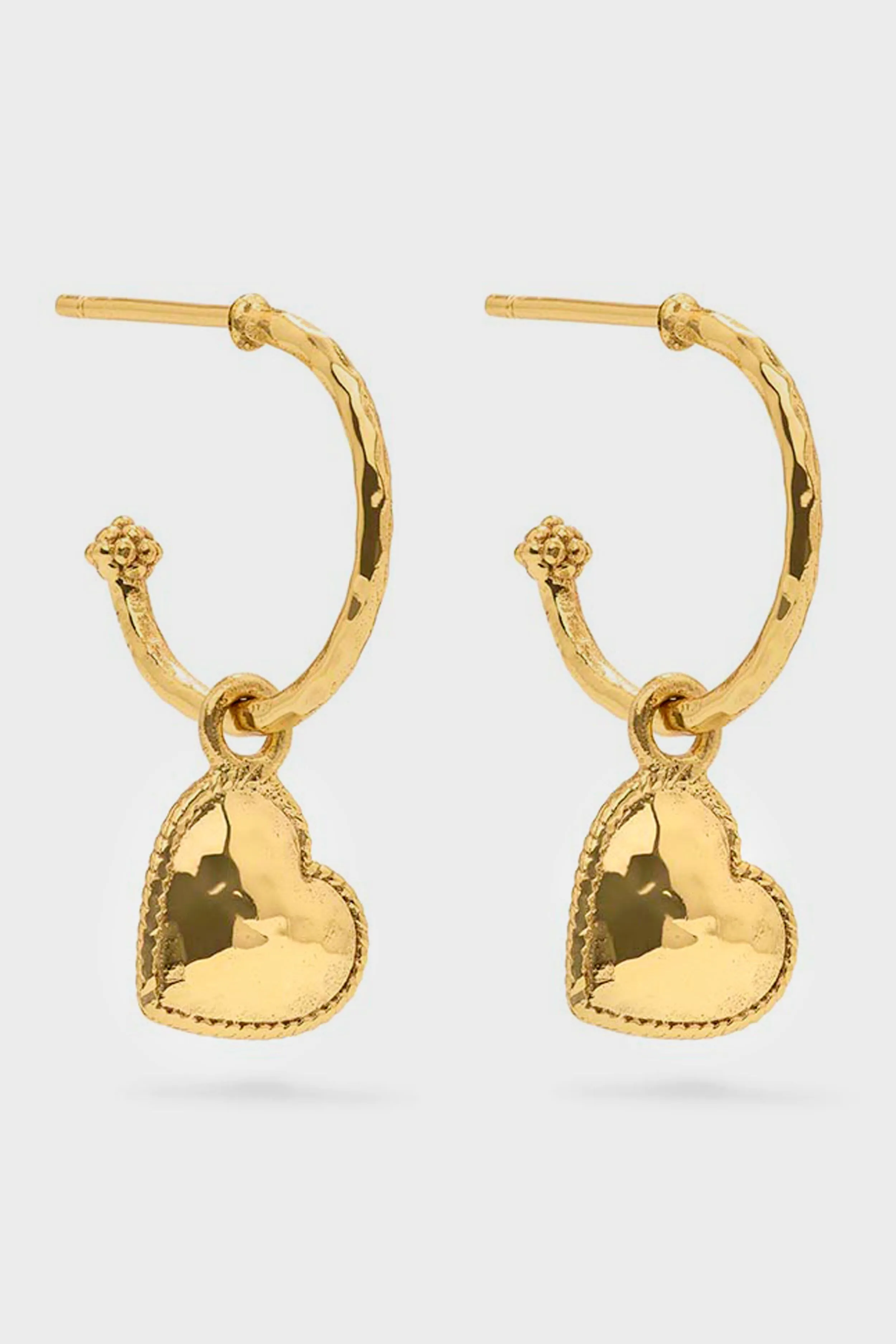 Gold Love Hoop Earrings with Heart Charm sold by Tuckernuck
