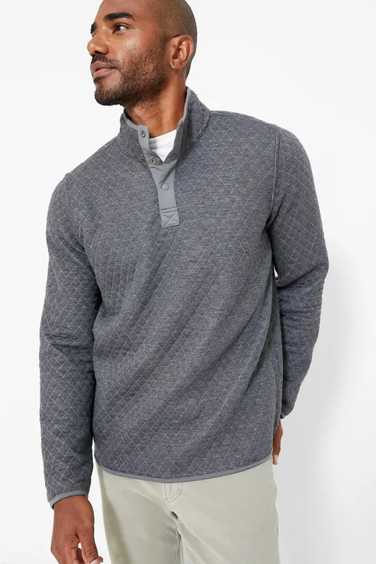 Charcoal Heather Gray Corbet Reversible Pullover sold by Tuckernuck