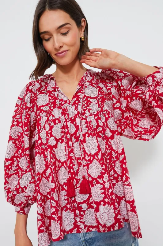 Red Zinnia Charlie Top sold by Tuckernuck