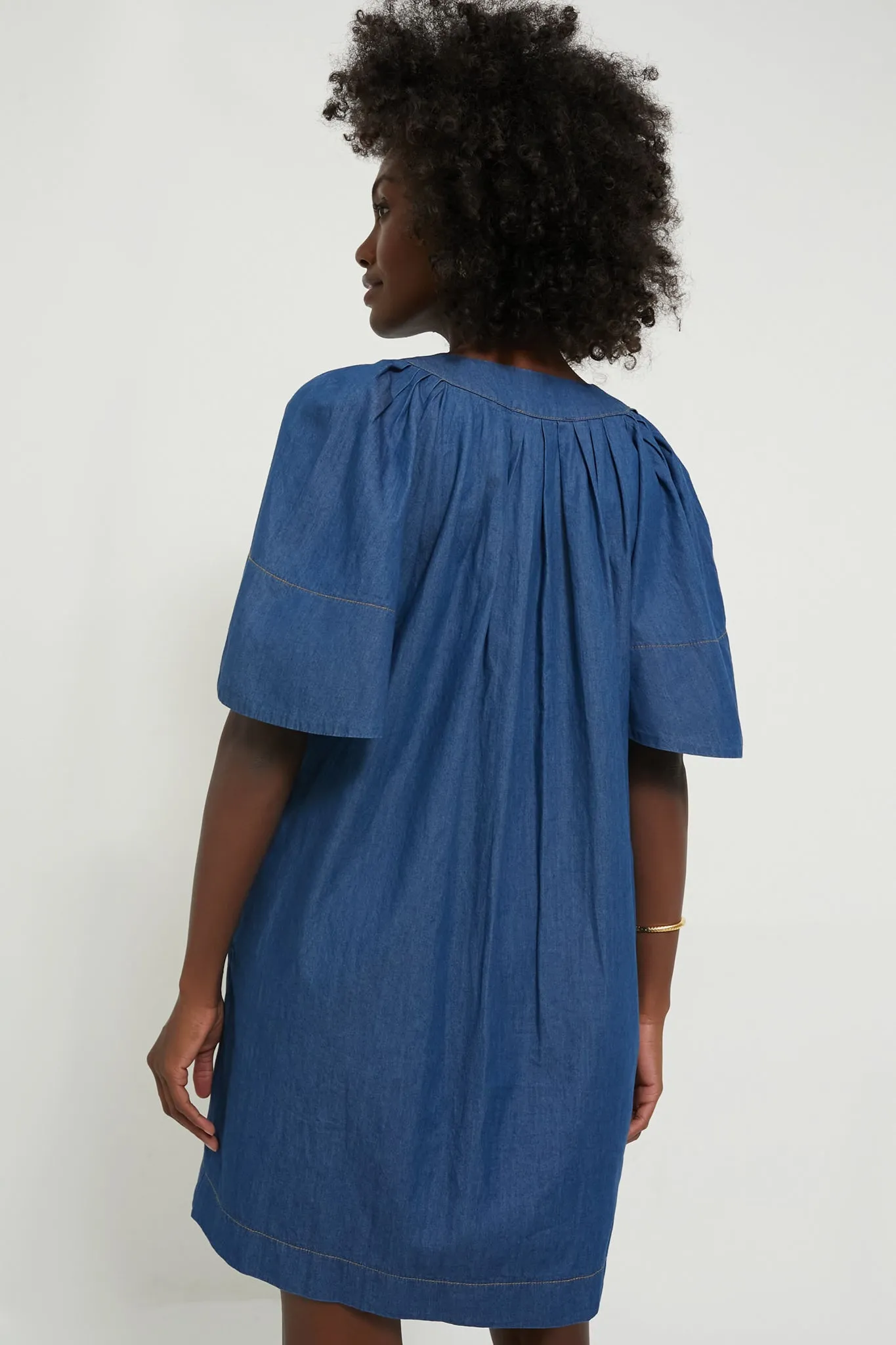 Denim Finley Flutter Sleeve Dress sold by Tuckernuck product image thumbnail 4