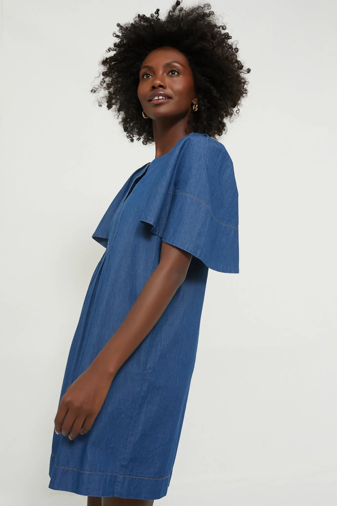 Denim Finley Flutter Sleeve Dress sold by Tuckernuck product image thumbnail 3