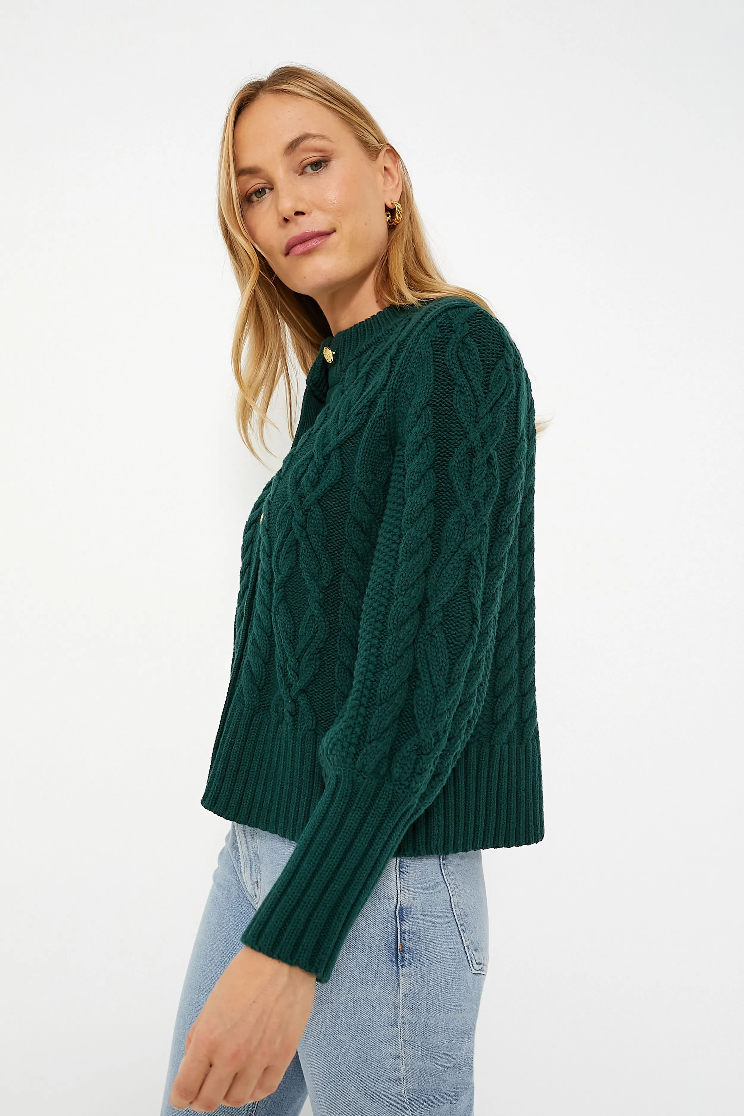 Evergreen Cotton Colette Cardigan sold by Tuckernuck product image thumbnail 3