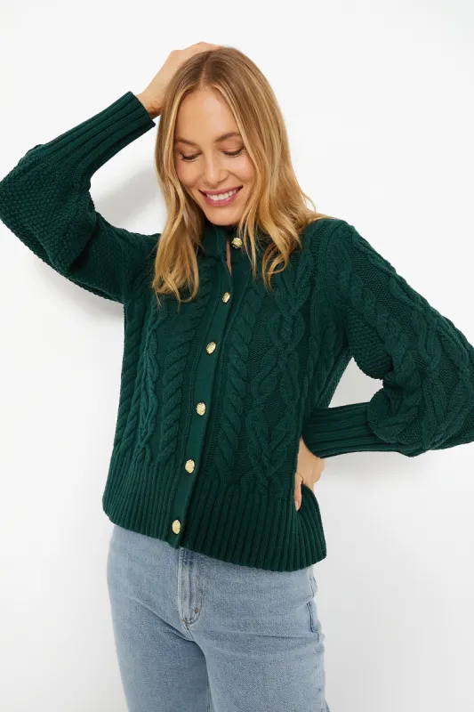 Evergreen Cotton Colette Cardigan sold by Tuckernuck