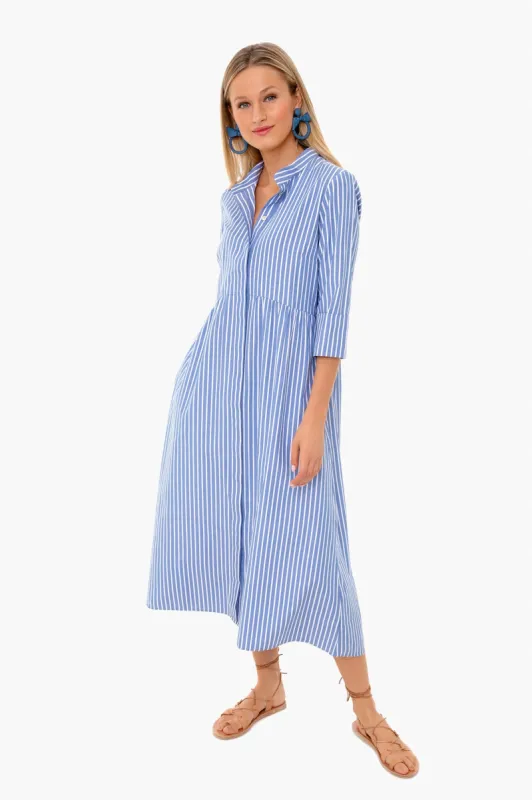 Chambray Stripe Midi Royal Shirt Dress sold by Tuckernuck