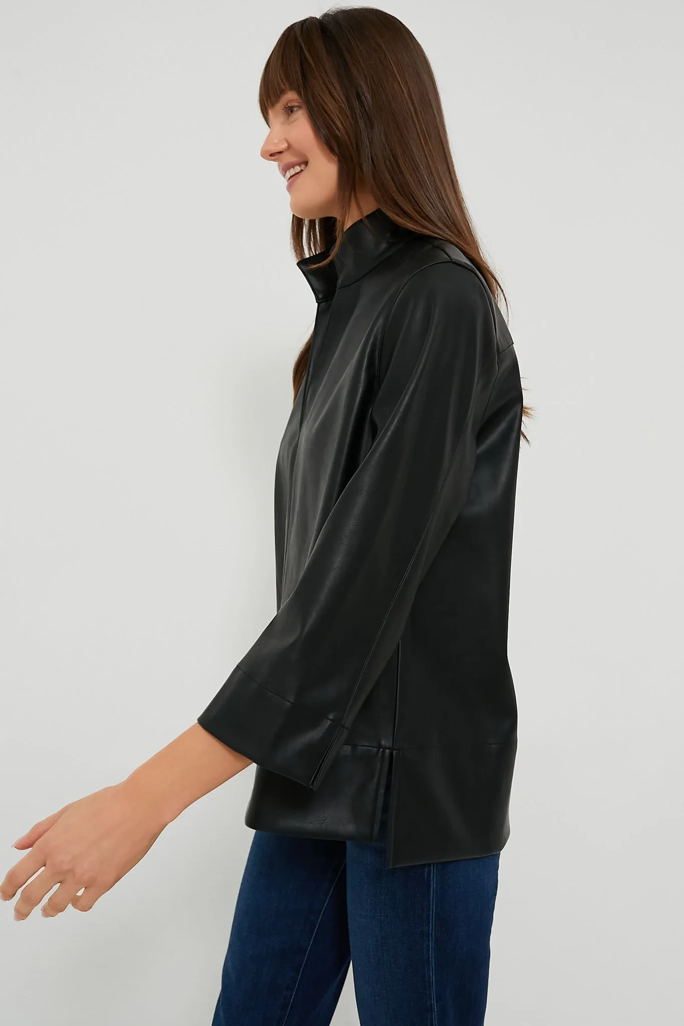 Black Leather Margot Top sold by Tuckernuck product image thumbnail 3