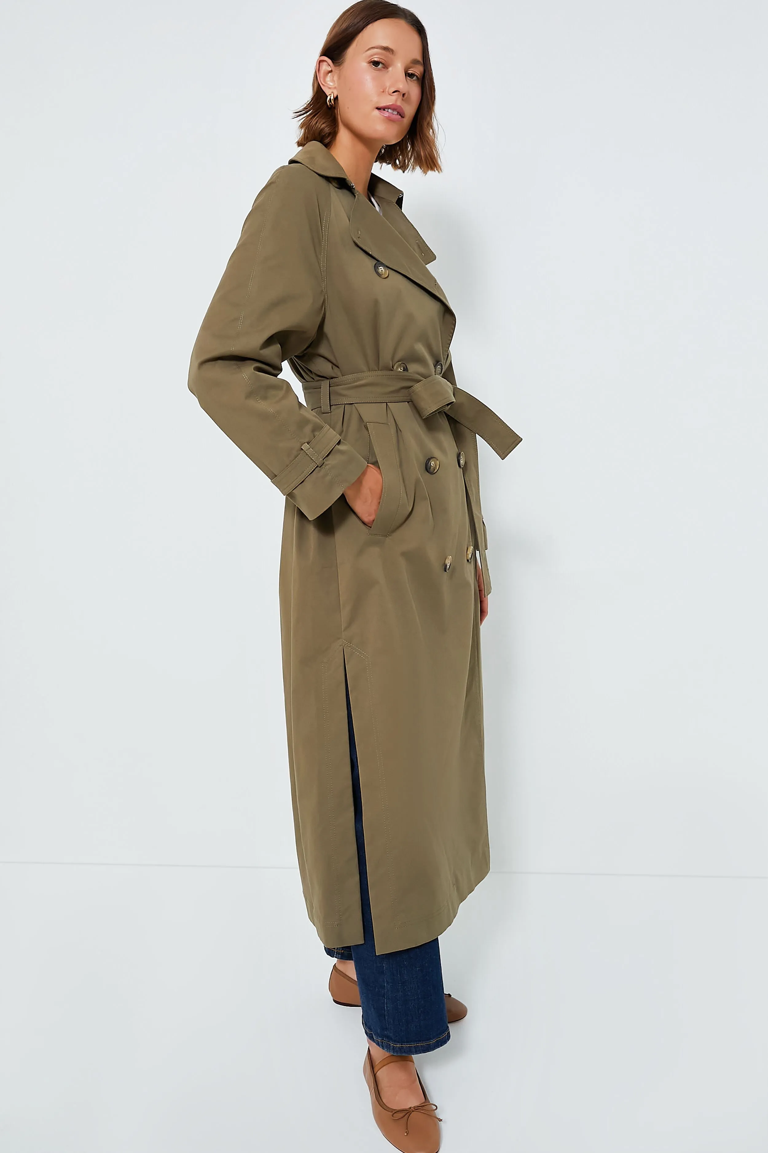 Olive Carl Trench sold by Tuckernuck product image thumbnail 3