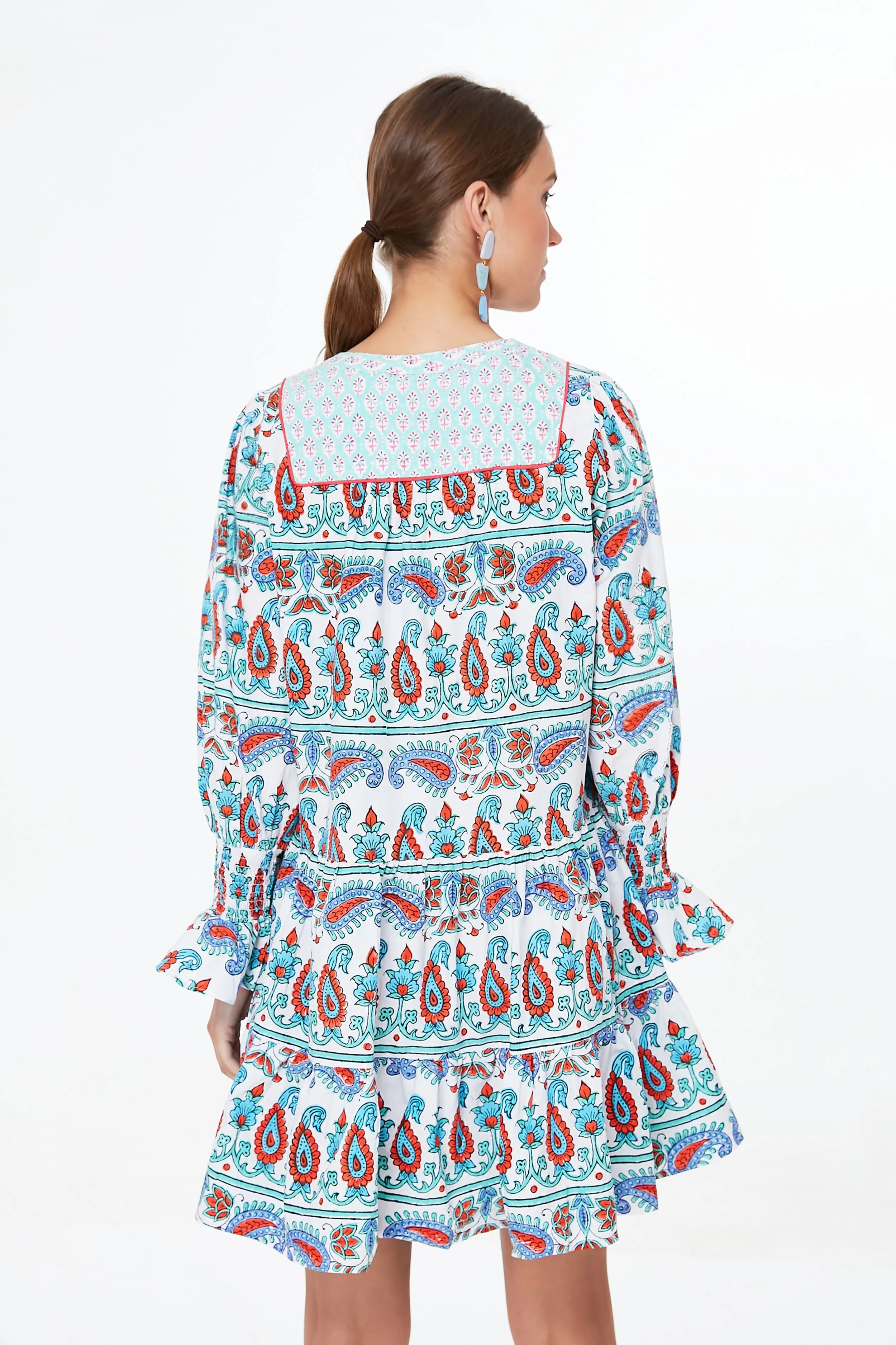 Teal and Seagrass Block Print Kenzo Dress sold by Tuckernuck product image thumbnail 4