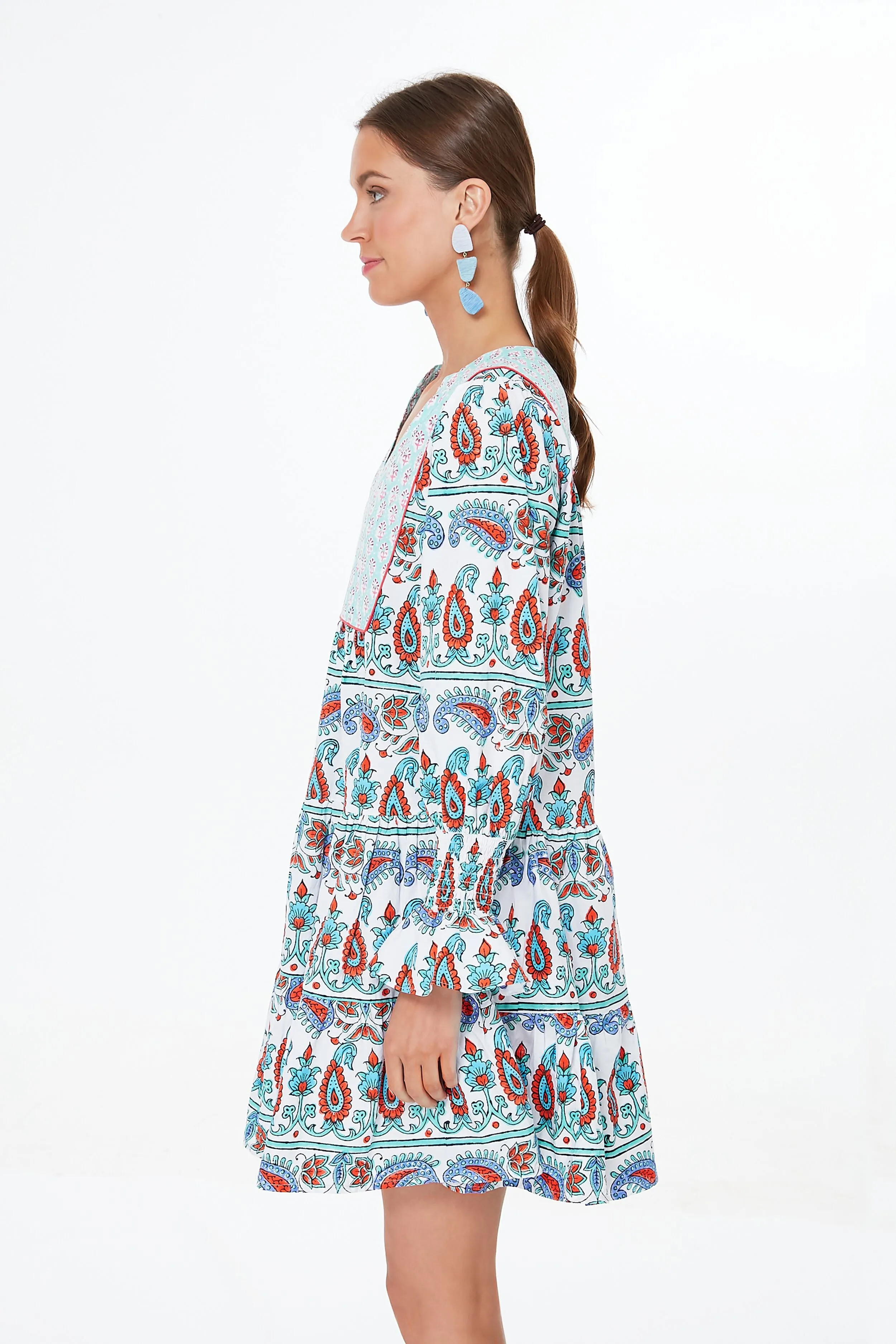 Teal and Seagrass Block Print Kenzo Dress sold by Tuckernuck product image thumbnail 3
