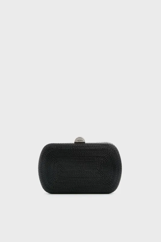 Black Martina Coiled Rope Clutch sold by Tuckernuck