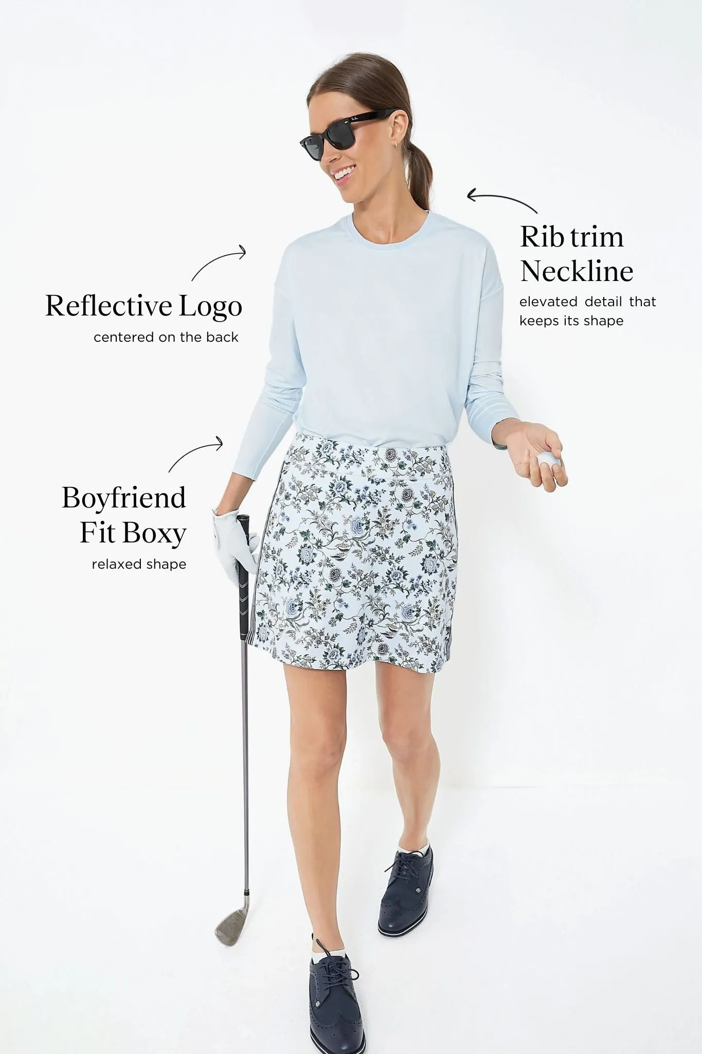 Light Blue Long Sleeve Ryan Boyfriend Tee sold by Tuckernuck product image thumbnail 2