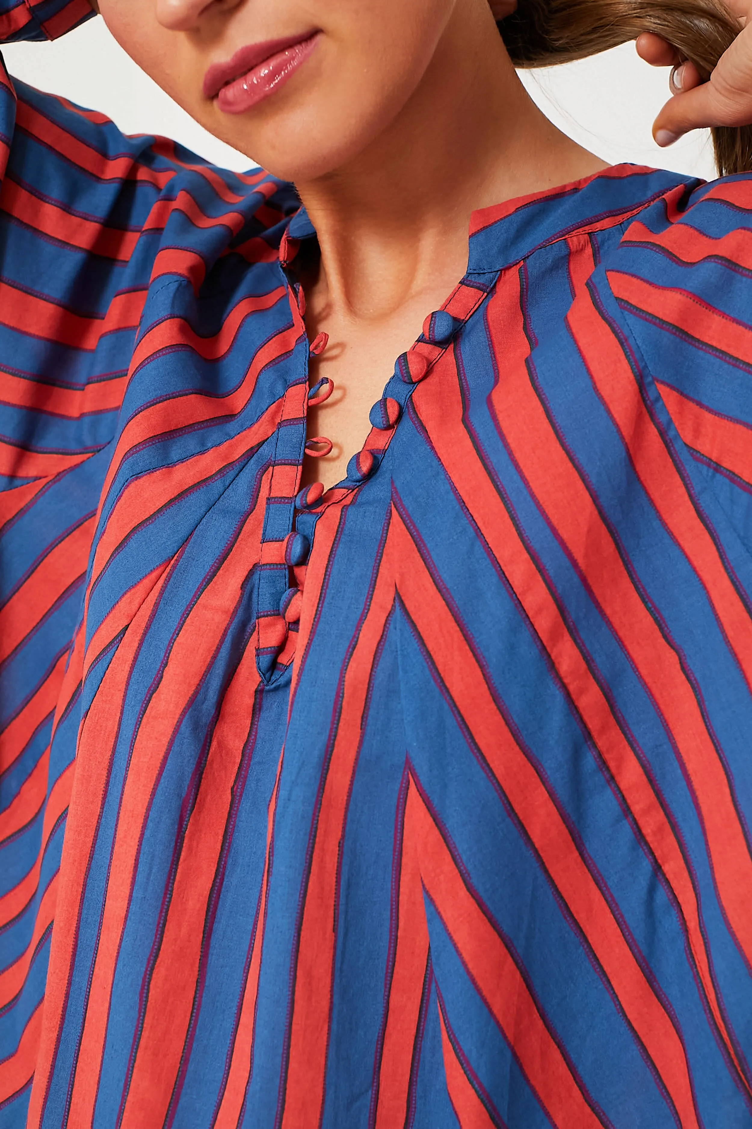 Batik Stripe Blood Orange Fiore Maxi Dress sold by Tuckernuck product image thumbnail 5