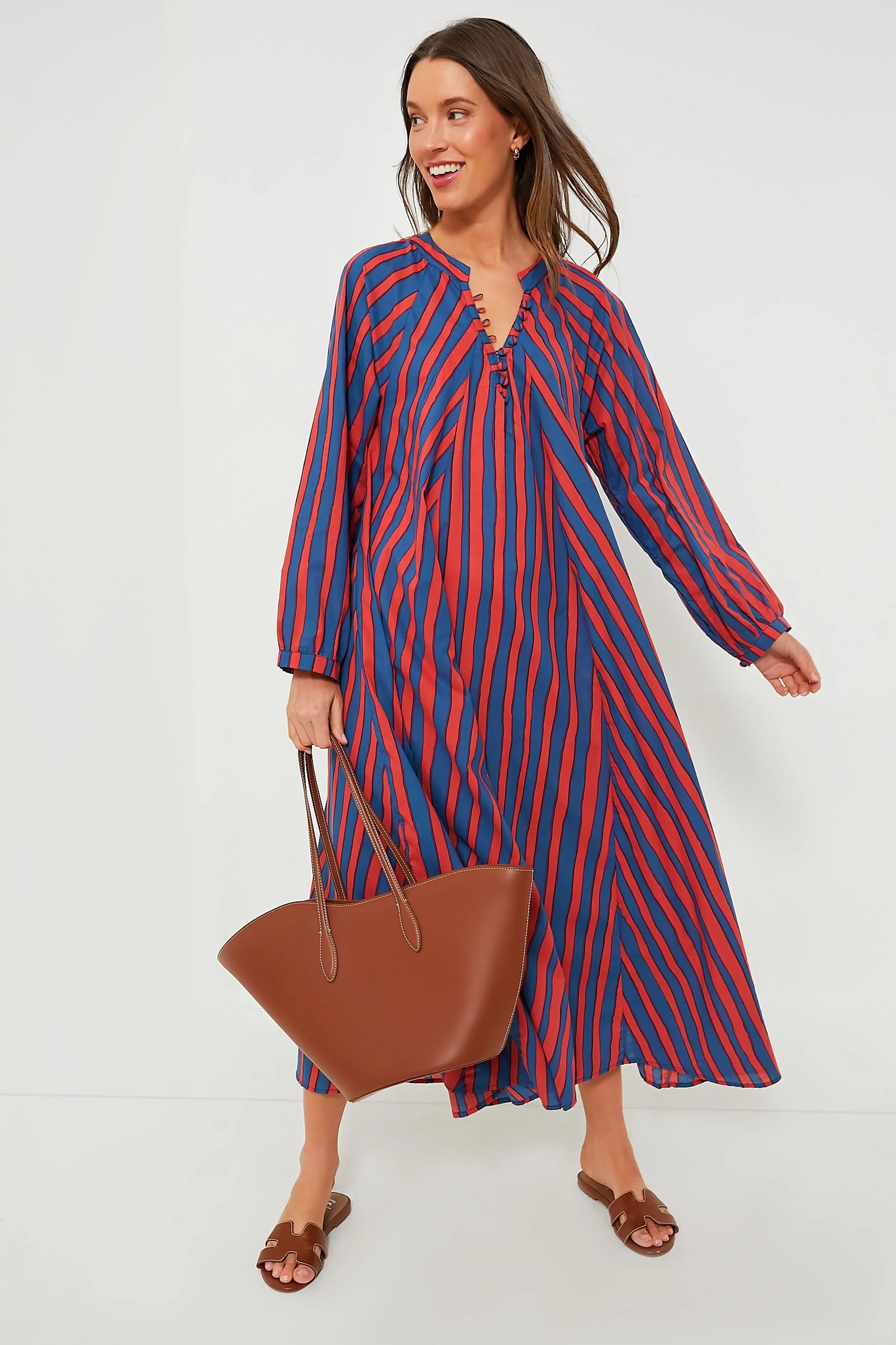 Batik Stripe Blood Orange Fiore Maxi Dress sold by Tuckernuck product image thumbnail 2