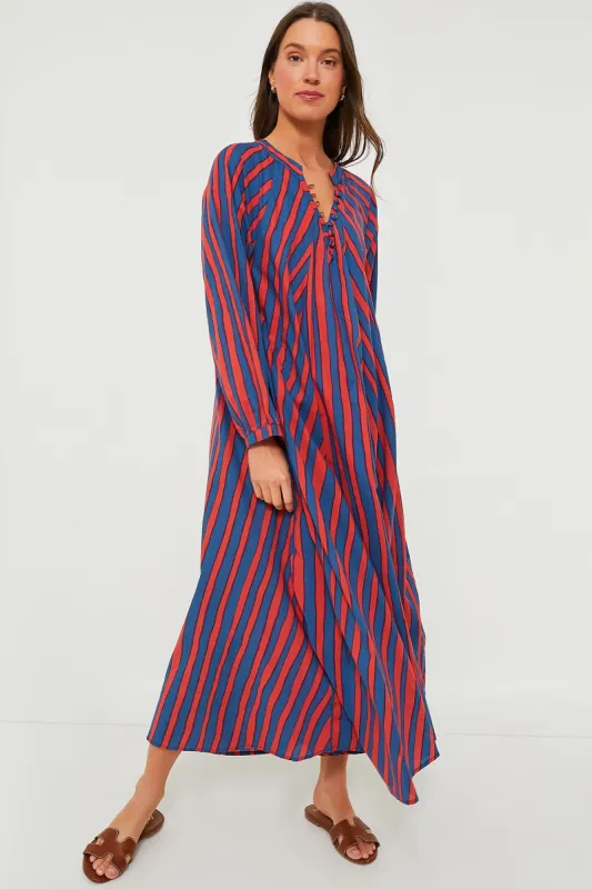 Batik Stripe Blood Orange Fiore Maxi Dress sold by Tuckernuck