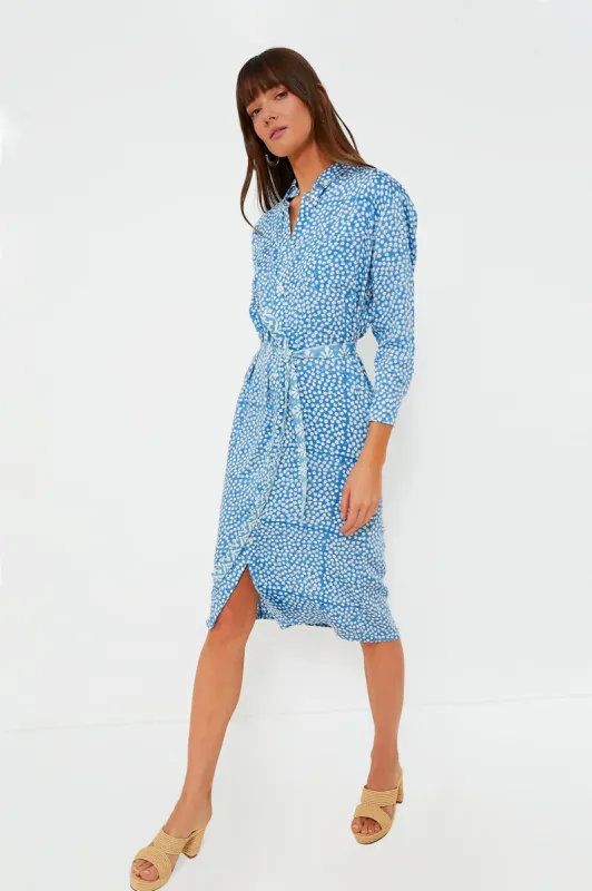 Painterly Dots Blue Ry Shirtdress sold by Tuckernuck