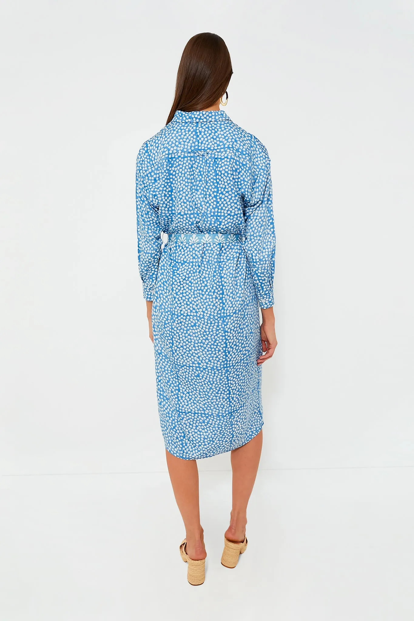 Painterly Dots Blue Ry Shirtdress sold by Tuckernuck product image thumbnail 3