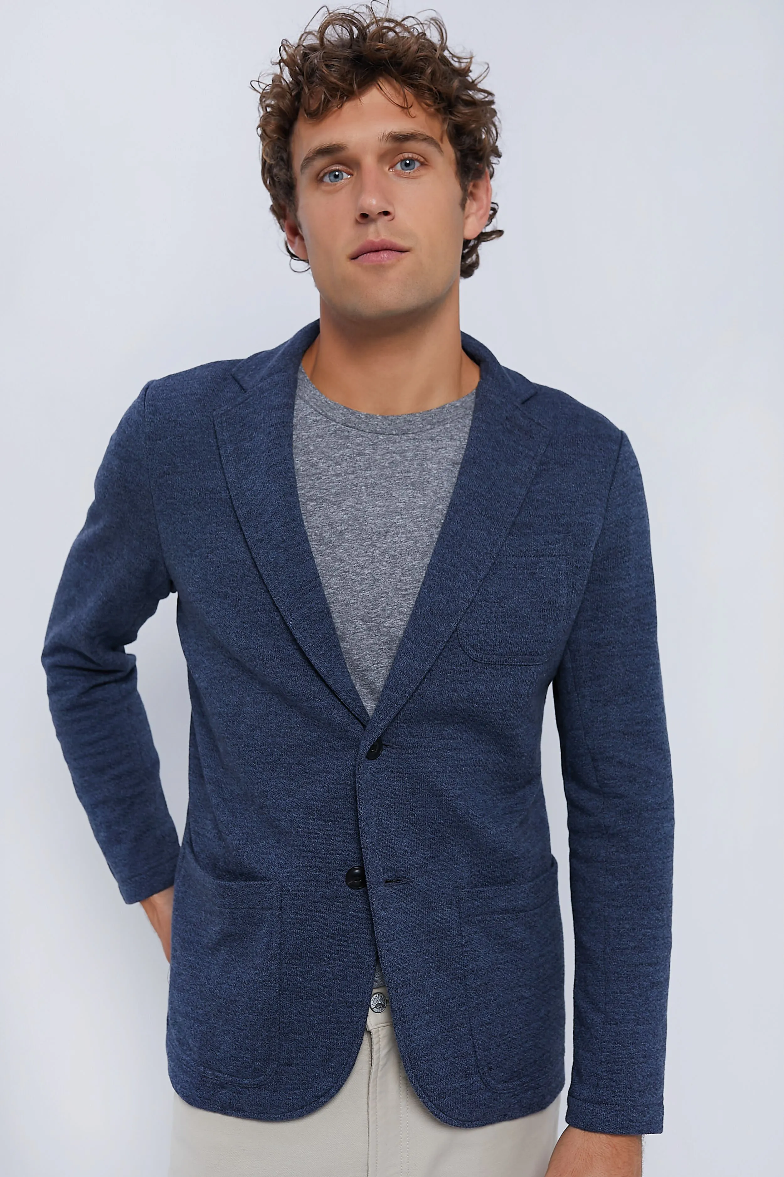 Deep Navy Inlet Knit Blazer sold by Tuckernuck