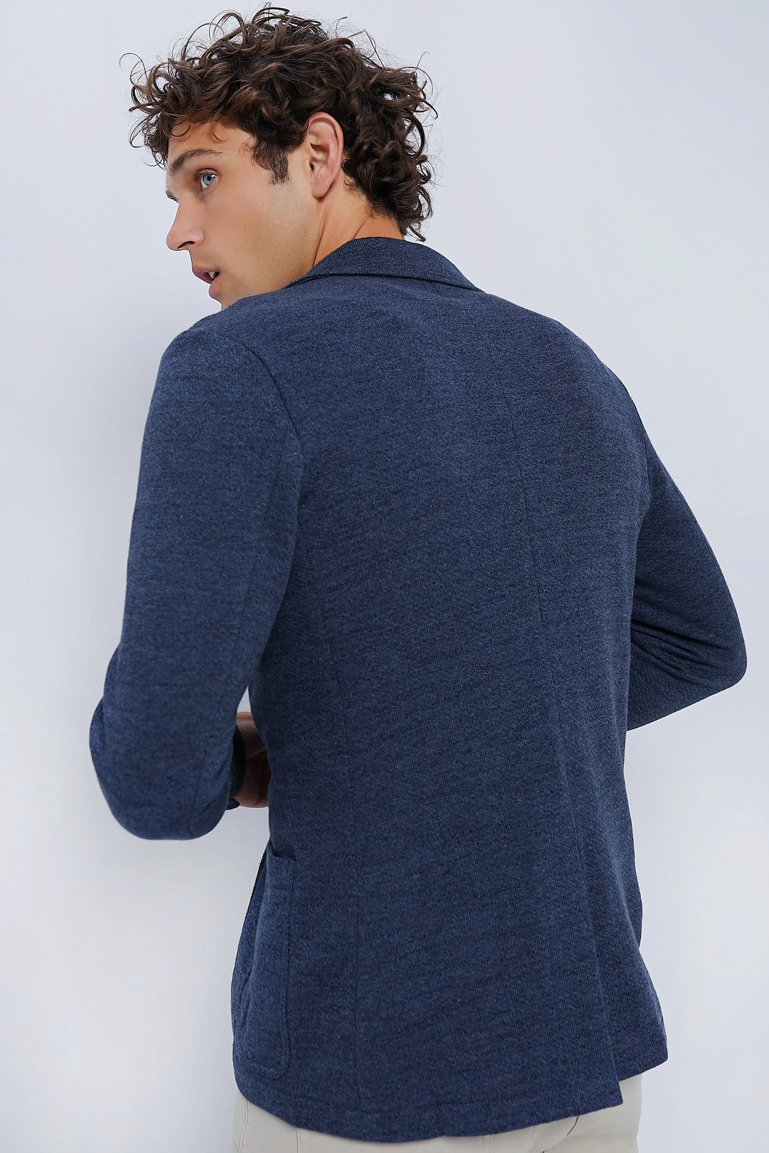 Deep Navy Inlet Knit Blazer sold by Tuckernuck product image thumbnail 3