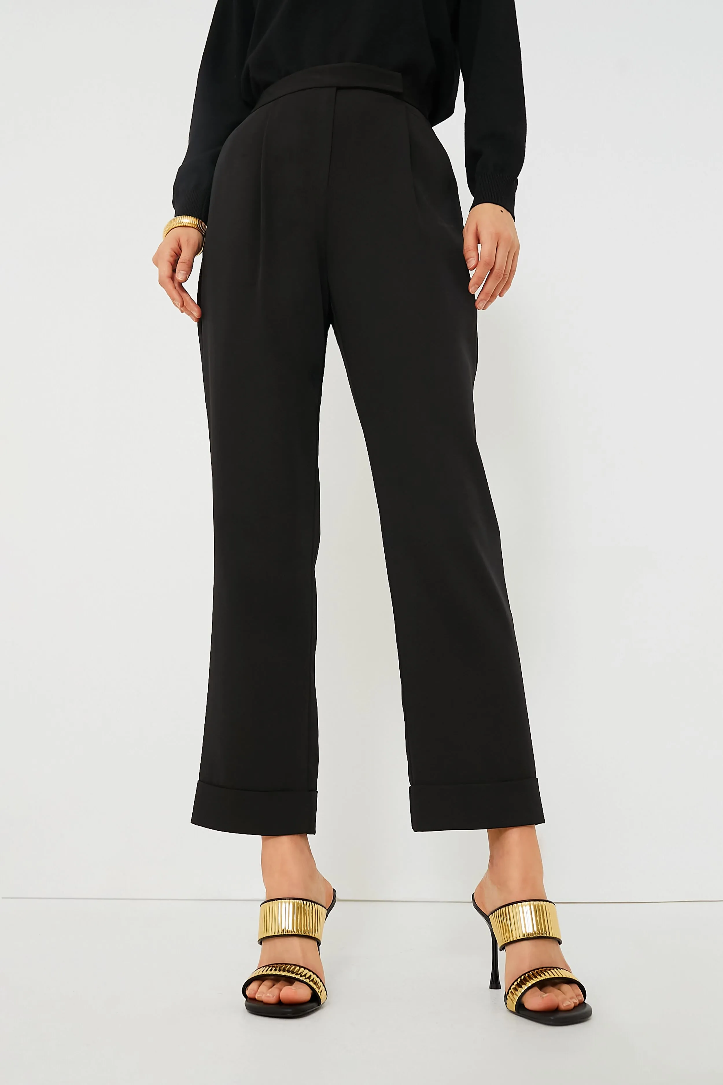 Black Pleated Duncan Trouser sold by Tuckernuck