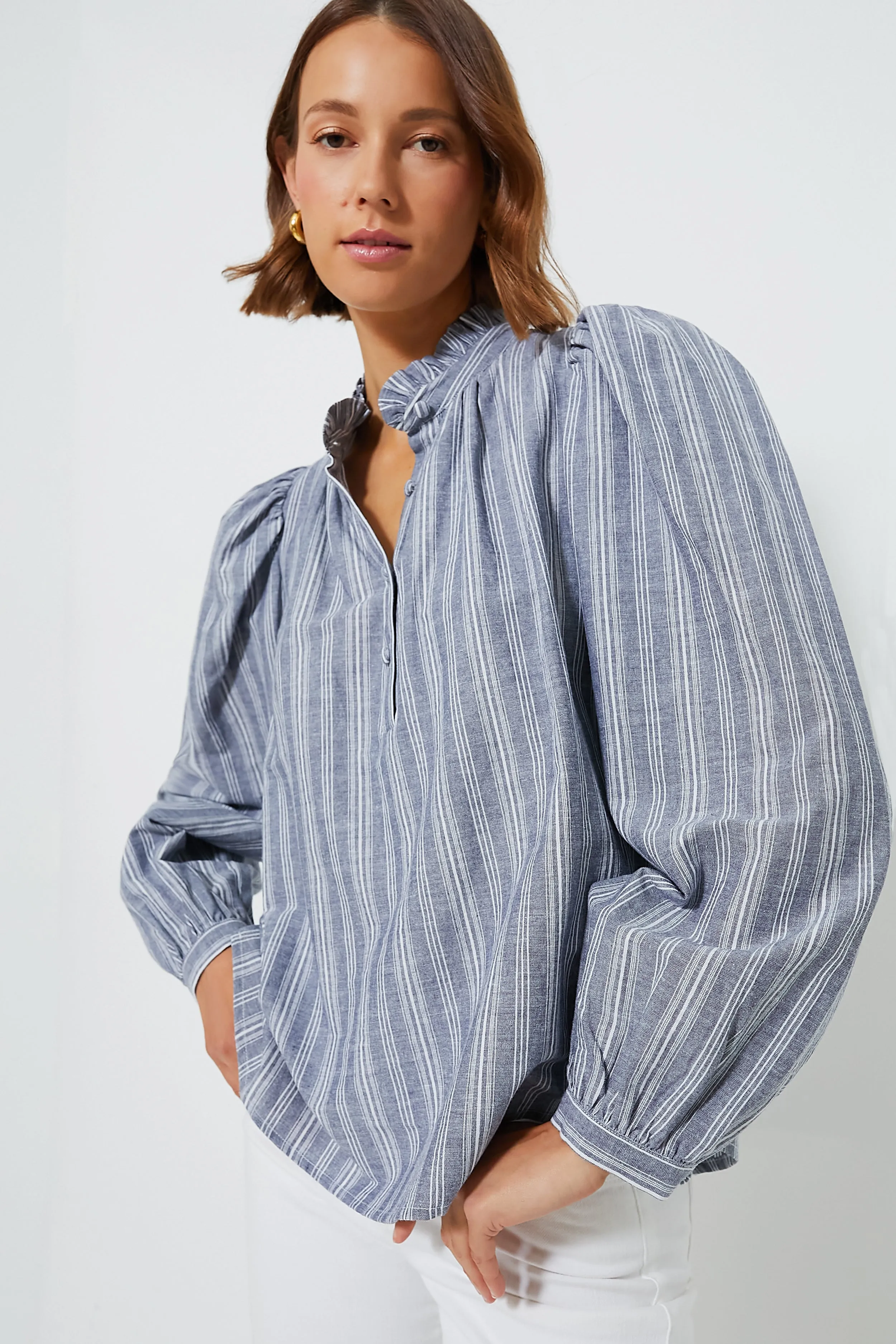 Denim Stripe Cosette Button Down sold by Tuckernuck