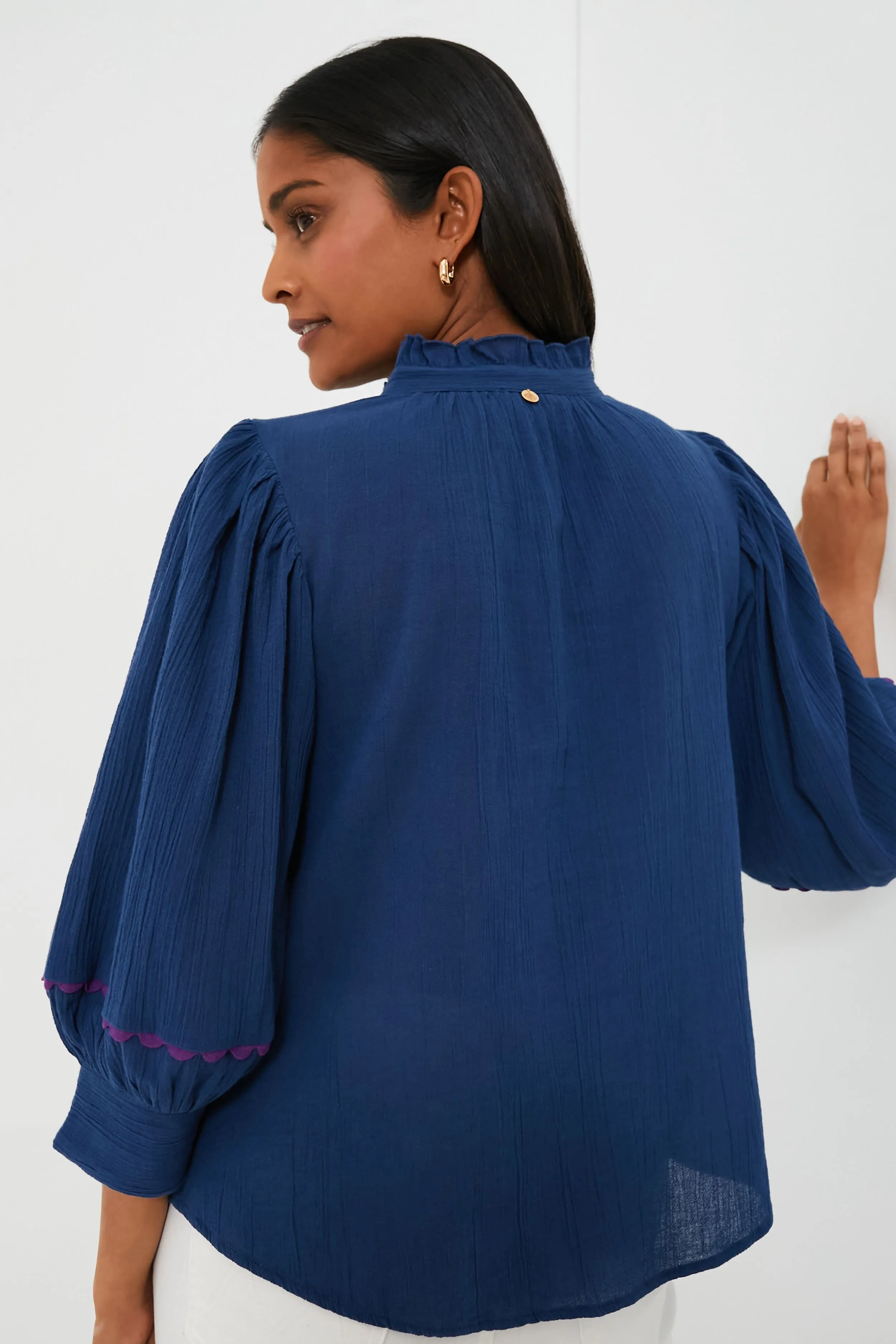 Blue Clotilda Blouse sold by Tuckernuck product image thumbnail 4